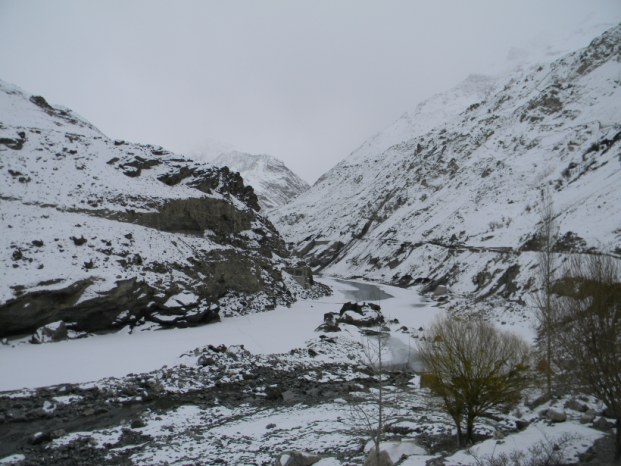 Valley covered with snow on Chadar trek